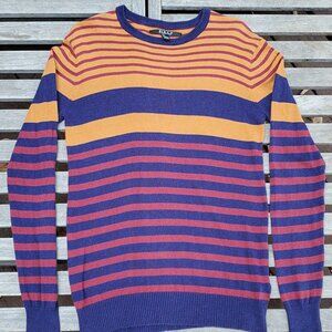 Forever 21 knit sweater color block striped earthtones retro vintage Autumn fall